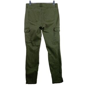 Loft Pants Women's  Size 4 Green Ankle Skinny Cargo  Zippers Street Wear Hip Hop